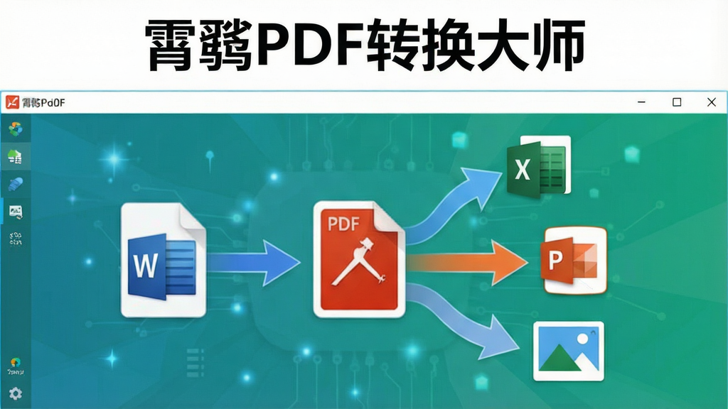 һ��չʾ����PDFת����ʦ���ʽ��ת���ܵ�ͼƬ������Ϊ��������������ʾPDF�ļ�ͼ����Word��Excel��PPT��ͼƬͼ�귢ɢ��ת����ͷ������Ϊ���½ṹ���Ϸ�Ϊ���⡰����PDFת����ʦ�����·�Ϊת��ʾ��ͼ�Σ��Ű�Գƣ����Ϊ��ƽ���Ƽ��磬ϸ����ͼ����������ͷ���������ʸ��壬�ɾ����޶���Ԫ��