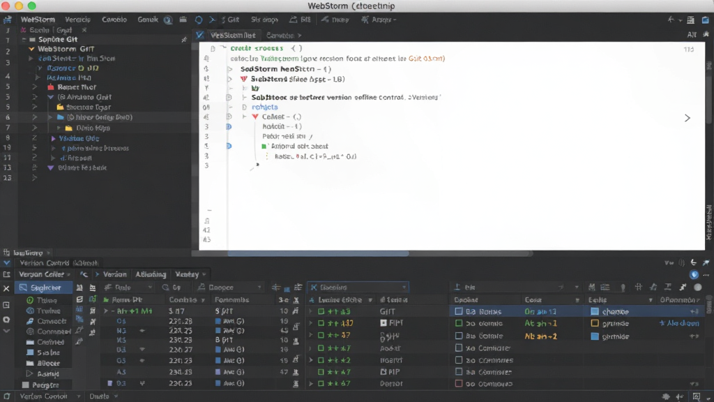 һ��չʾ WebStorm �汾���Ƽ��ɹ��ܵ�ͼƬ���༭������� Git ��֧��ʶ���ײ��а汾���������ʾ�ύ��¼���ļ�����б��������������񣬻��ʸ��壬��������