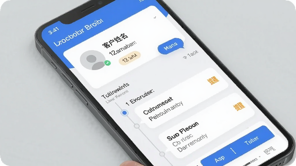 数字境商客户跟进界面,手机屏幕显示客户信息卡片与跟进时间轴,包含客户姓名、预算范围、意向区域、跟进记录条目、提醒图标等,布局为纵向列表,风格清爽,细节包括头像占位、时间标签、操作按钮,画质清晰,背景为浅灰色,无多余元素