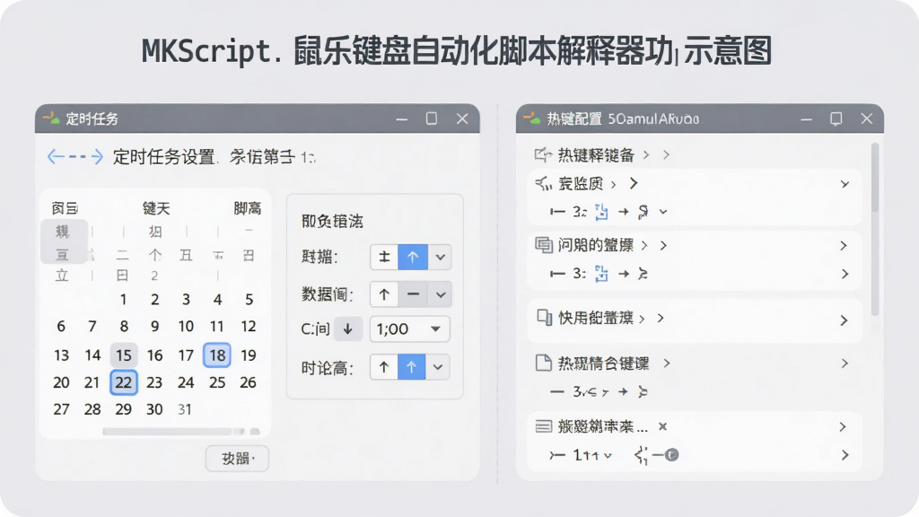 MKScript�������Զ����ű�����������ʾ��ͼ�������Ϊ���������֣����չʾ��ʱ�������ý��棬��������ʱ��ѡ�������Ҳ�չʾ�ȼ�������壬����Ϊ��͵�ǳ��ɫ�����������������������Ʊ�ע����������רҵ������������������Ԫ��