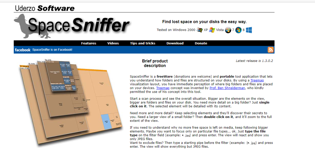 SpaceSniffer 磁盘分析界面截图