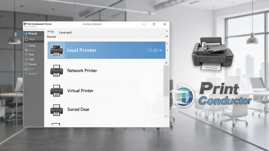 һ��չʾ Print Conductor ʶ����ִ�ӡ���豸��ʾ��ͼ�����������������г����ش�ӡ���������ӡ���������ӡ����ѡ��Ա��д�ӡ��ͼ��� Print Conductor ��־���������ִ����칫���������Ƽ����񣬻����������ɾ����޶���Ԫ��