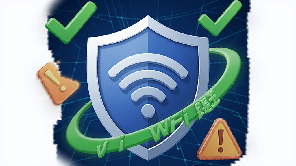 ����������һ��������״�İ�ȫͼ�꣬���Ʊ�����WiFi�źŲ��ƣ�������Χ��������ɫ�ĶԹ���Ǻ;�ʾ��̾�ţ�����������ɫ�Ƽ������񣬲��������ʸ�ͼ���񣬹�Ӱ������ϸ�ڷḻ�����廭�ʣ��������޶���װ�Σ�ͼ�����ֱ�ע WiFiԿ����