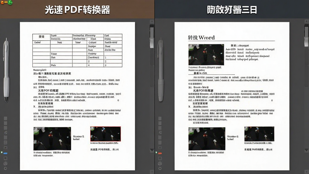 ����PDFת������׼��ԭ�Ű�Ч���Ա�ͼ������Ϊ���ҷ���չʾԭʼPDF�ĵ���ת����Word�ĵ����Ű�Աȣ�����Ϊ���ҶԳƣ��Ű����������Ϊ�칫дʵ�磬ϸ�ڰ����������������ֶ�����ͼƬλ�õĸ߶�һ���ԣ����ʸ��壬����ɾ����޶���Ԫ��