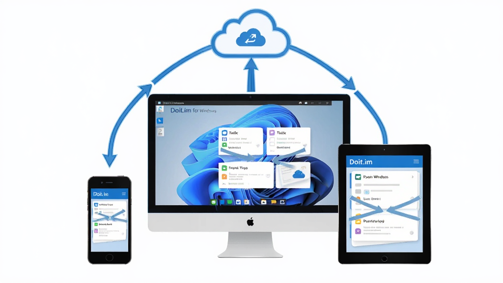 һ��չʾ��ƽ̨ͬ���ĿƼ��в廭������ΪDoit.im for Windows���Խ������ֻ���ƽ���豸ͨ����ͼ�����ӣ�����Ϊ���ǹ�ͼ���Ű���У����Ϊ��ƽ���Ƽ��磬ϸ�ڰ���ͬ����ͷ���ƶ���š�����Ƭ�������������ɾ����޶���Ԫ��