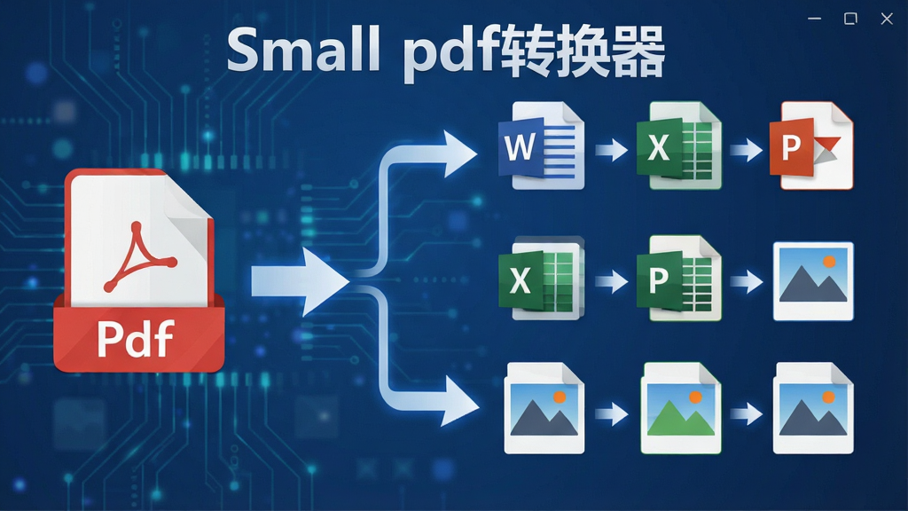 һ��չʾSmall pdfת�������ʽת�����ܵ�ͼƬ������Ϊ��ʽת��ʾ��ͼ������Ϊ���PDFͼ��ָ���Ҳ�Word��Excel��PPT��ͼƬ�ȶ��ָ�ʽͼ�꣬�Ű�Ϊ�������У����Ϊ��ƽ���Ƽ��磬ϸ�ڰ���ת����ͷ����ʽͼ�ꡢ�������ơ�Small pdfת���������ֱ�ʶ�����ʸ���ɾ��޶���Ԫ��