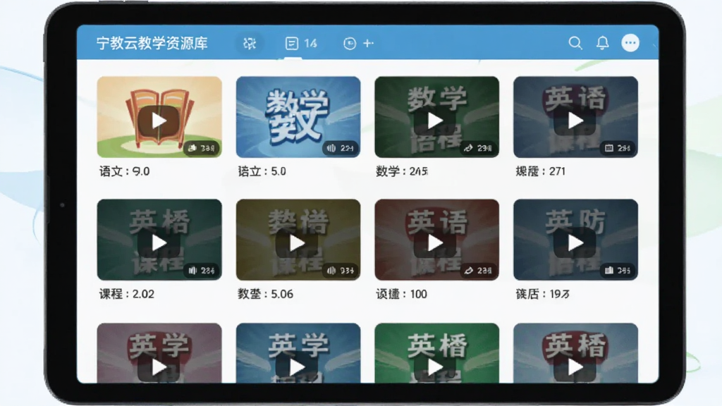 �����ƽ�ѧ��Դ������ͼ��񣬻�������Ϊƽ����Ի������Ļ����Ļ����ʾ�������еĿγ̷�������Ƶ���Ű�ť�����ֲ��������Ű棬����������죬ϸ�ڰ������ġ���ѧ��Ӣ���ѧ��ͼ�꣬���������ɾ��޶���Ԫ��