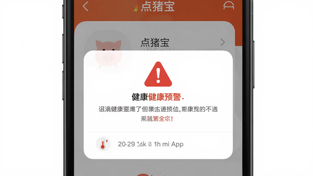 AI��ͼ������չʾ����������APP��������Ԥ��֪ͨ���ֻ����棬����Ϊ�ֻ���Ļ������ͻ����ɫ��ʾͼ�����������ѣ����Ϊ��ƽ��UI��ƣ�ϸ�ڰ�����ֻͼ�ꡢ�¶ȼƷ�����ʱ��������������������ɾ�������ɫ���԰�ɫ�ͳȺ�ɫΪ����ǿ����ʾ��