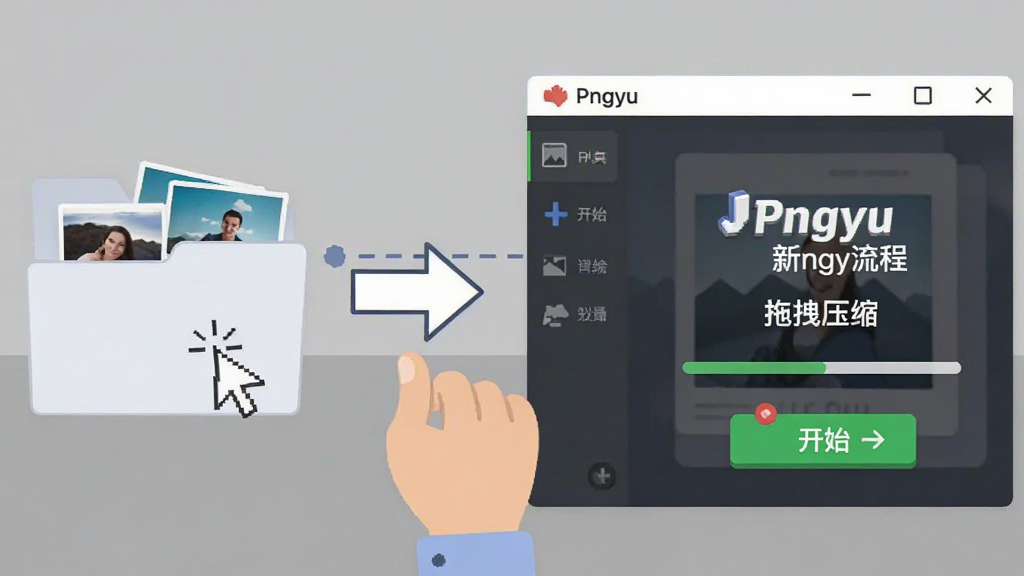Pngyu ���ֲ�������ͼ������Ϊһֻ�ֽ� PNG ͼƬ�ļ��������������ڣ�����Ϊ����ļ���ͼ�ꡢ�м���ק��ͷ���Ҳ� Pngyu �����棬�Ű�Ϊ��������ͼ�����Ϊ��ƽ���廭���ϸ�ڰ����ļ�����¶����ͼƬ����ͼ�����ָ�롢�����е���ɫ��ʼ��ť�������������ֱ�ǩ�������г������� 