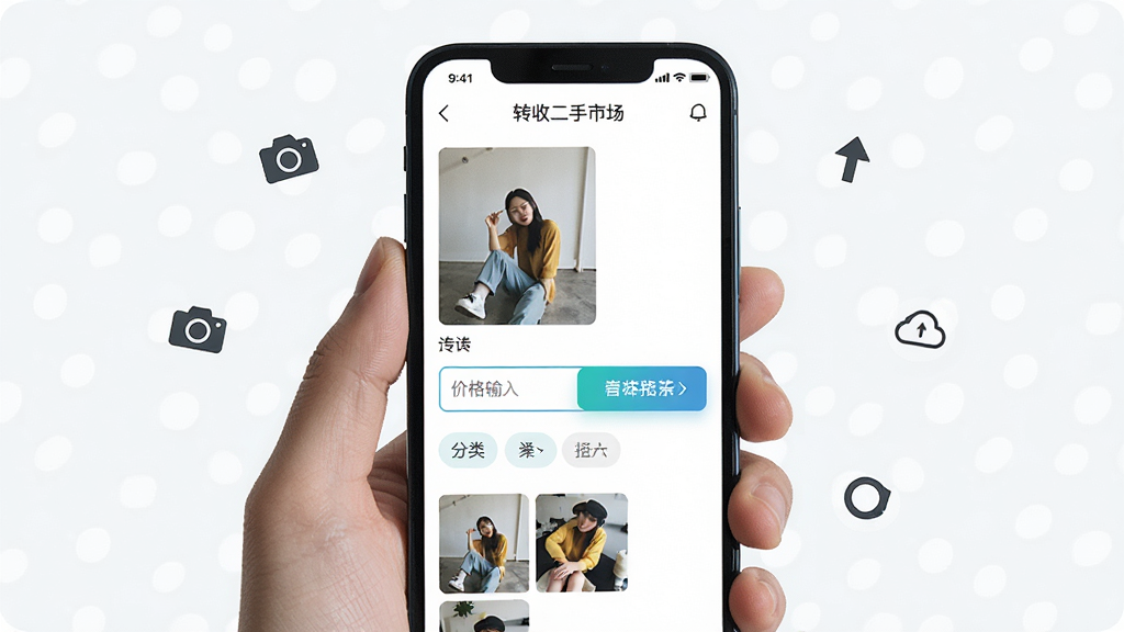 һ���ֻ�Ӧ�÷�����Ʒҳ���UIչʾͼ��������һֻ�������ֻ�����Ļ��ʾ