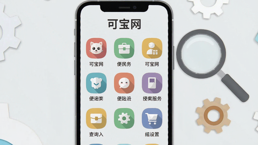 �ɱ��������������ڽ��棬�ֻ���Ļչʾ�Ź��񲼾ֵĹ���ͼ�꣬ÿ��ͼ����������˵����ͼ����ͳһΪ��ƽ����ɫ��ƣ�����Ϊǳ��ɫ���ֻ��Ա߷���һ���Ŵ󾵺ͳ���Ԫ��������ѯ�����ã����廭������ǳɫ������֡��ɱ�������ʾ����Ļ�Ϸ�������������������Ԫ��