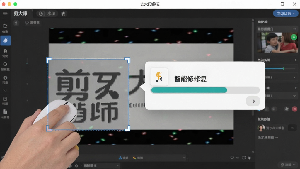 ����ʦȥˮӡ������ʾ���棬������һֻ��������ѡ��Ƶ�����ˮӡ�����������������޸�������������Ϊ�����������棬���дʵ��ϸ�����������ʸɾ����޶���Ԫ��