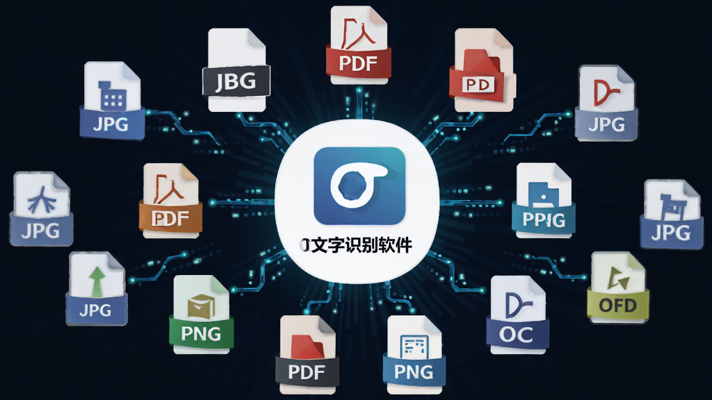һ��չʾ�����ļ���ʽͼ�껷�Ƶĺϳ�ͼ������Ϊ��Ѹ��OCR����ʶ���������ı�ʶ����Χ�ֲ�JPG��PNG��PDF��OFD�ȸ�ʽͼ�꣬���ֳʷ���״������ƽ���Ƽ��У�ϸ�ڰ����������������Ӹ�ͼ�꣬���ʸ��壬�ɾ����޶���Ԫ��