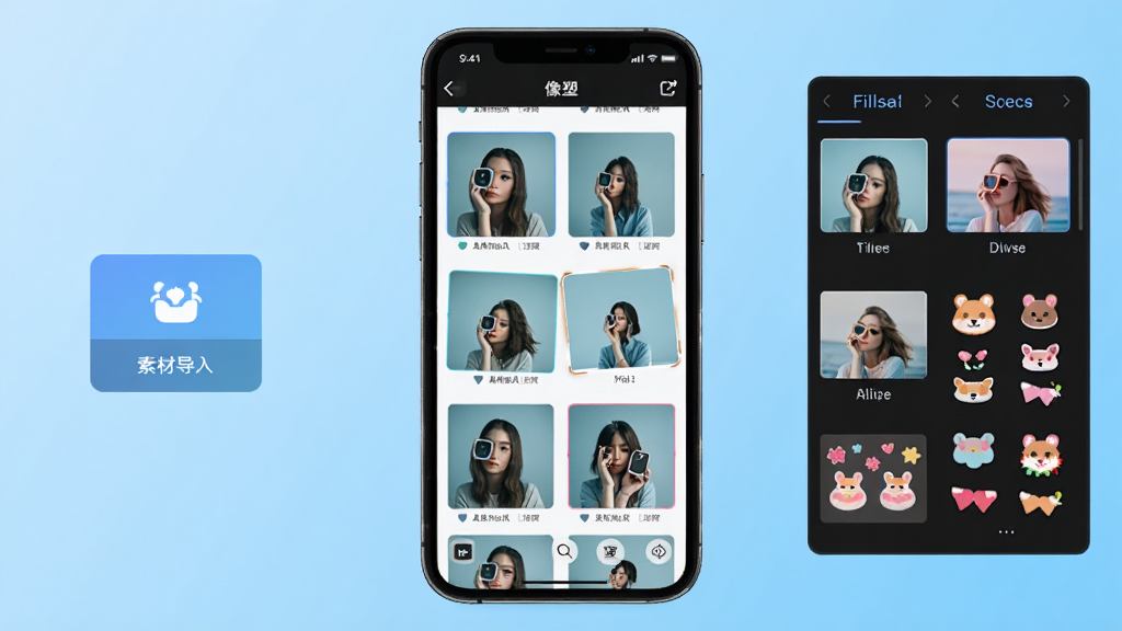 ��������������ȫ��չʾ��������������ֻ���Ļ����Ļ����ʾ����APP����Чģ��ѡ��ҳ�棬������زĵ��밴ť���Ҳ����˾�����ֽ��壬����Ϊǳ��ɫ���䣬������ִ���ϸ�ڰ���ͼ�ꡢ����ͼ�����ֱ�ǩ�����������ɾ����޶���Ԫ��