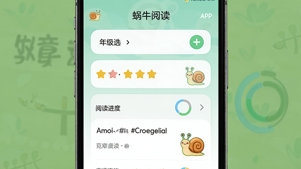 AI��ͼ������Ϊ����ţ�Ķ���APP�ķּ��Ķ����棬����Ϊ�ֻ���Ļ����չʾ���Ű�Ϊ���ϵ���������ʾ�꼶ѡ���Ѷ��Ǽ��������б������Ϊ����ǳɫ�����磬ϸ�ڰ�����ɫ�Ѷȱ�ǩ��С��ţ������ͼ�ꡢ�Ķ����Ȼ������ʸ��壬�ɾ����޶���Ԫ��