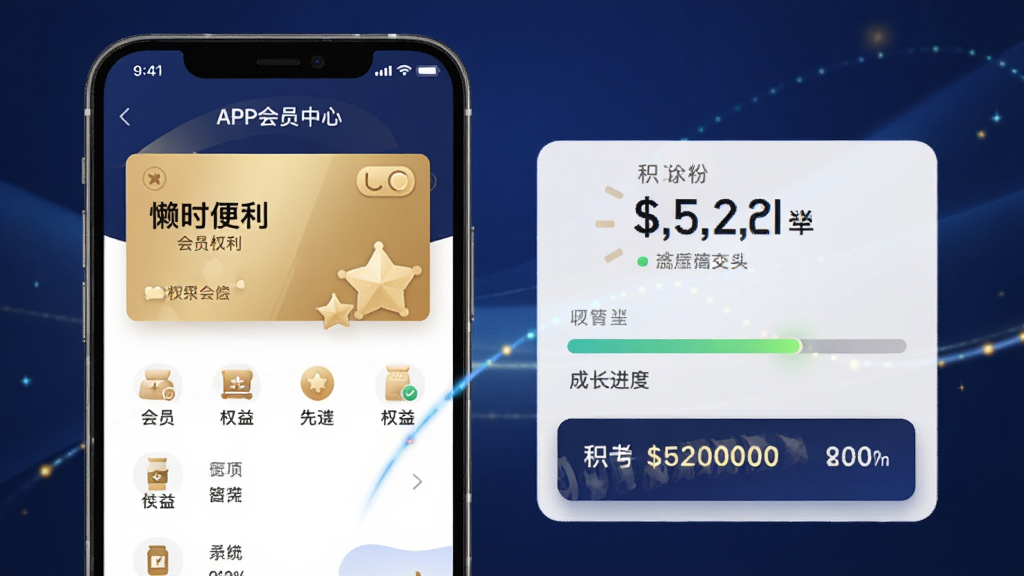 ���������ǡ���ʱ������APP�Ļ�Ա���Ľ��棬չʾ��ɫ�Ļ�Ա���ͻ������֡�����Ϊ�ֻ�������У������Ǵ��й�Ч������ɫ���䡣�Ű��࣬���Ϊ�����ʸз磬ϸ�ڰ�����ԱȨ��ͼ���б����ɳ������������ֹ�����Ч�����ʾ������ɾ�ͨ͸���޶���Ԫ�ء�