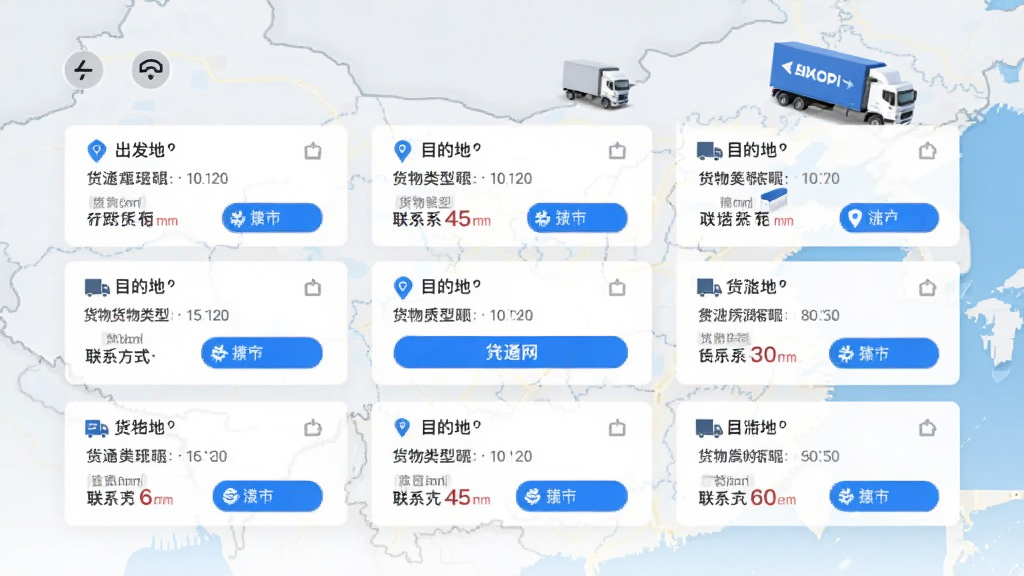 ��ͨ��������˾���Դ�б�ҳ�棬�ֻ���Ļ��ʾ������Դ��Ϣ��Ƭ�����������ء�Ŀ�ĵء��������͡���ϵ��ʽ�ȣ�����Ϊ��ͼ�����Ԫ�أ��������룬���Ϊ�ִ������ƽ����ϸ������ɫ������ť��ͼ�꣬���ʸ��壬�ɾ����޶���Ԫ��