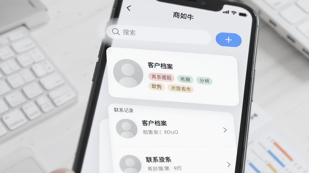 ����ţ�ͻ��������棬�ֻ���Ļ��ʾ�ͻ�������Ƭ����ϵ��¼������ͷ��ռλ����ǩ���࣬������ǳ�ҺͰ�ɫΪ���������ͣ�ϸ���������������Ӱ�ť�����ʸ��壬�ɾ����޶���Ԫ��