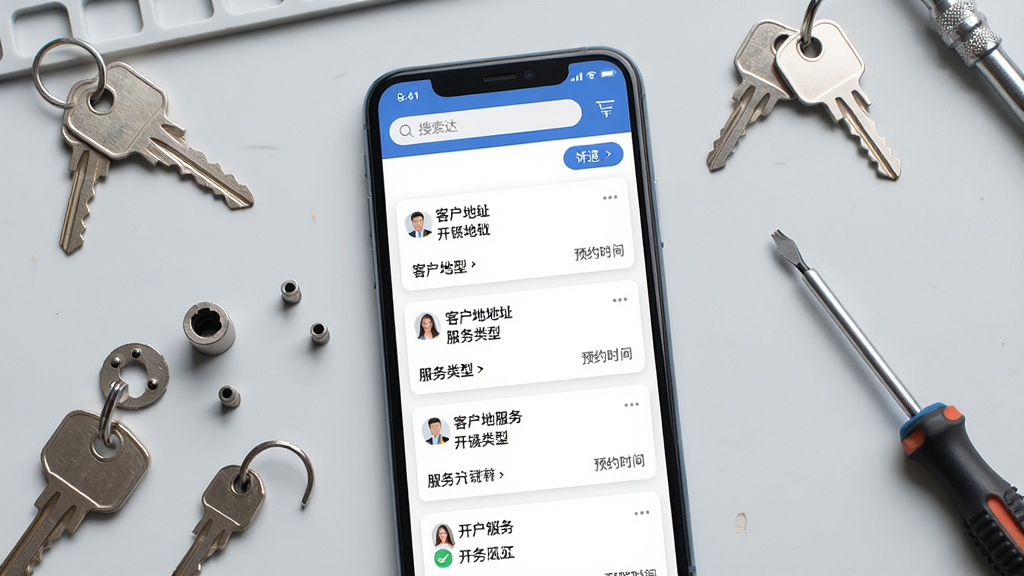 ����������������չʾͼ������������һ�������ֻ�����Ļ����ʾ������APP�Ķ����б�ҳ�棬��������������ɸѡ��ť���·����������Ŷ���������񶩵���Ƭ��ÿ�ſ�Ƭ�����ͻ���ַ���������ͺ�ԤԼʱ�䣬�ֻ���Χɢ����Կ�ס���о����˿�������߹��ߣ������Ǽ���ǳ��ɫ����̨�棬������ɾ������������������޶���Ԫ��