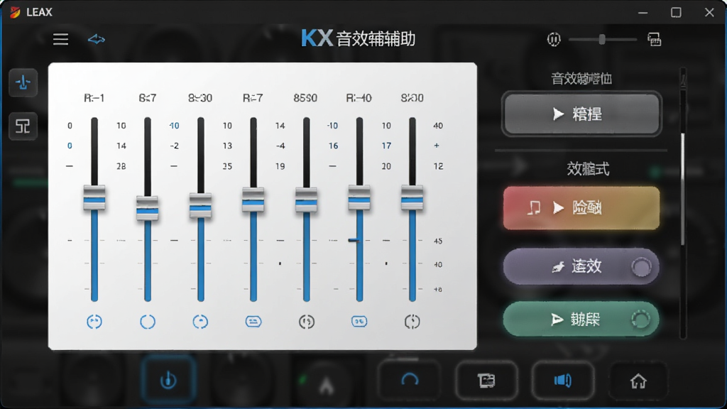���KX��Ч���������������ͼ������Ϊ����������壬���־����������Ű��࣬���Ϊ�ִ��Ƽ��У�ϸ�ڰ�����������������Чģʽ��ť�����ʸ��壬�ɾ����޶���Ԫ��