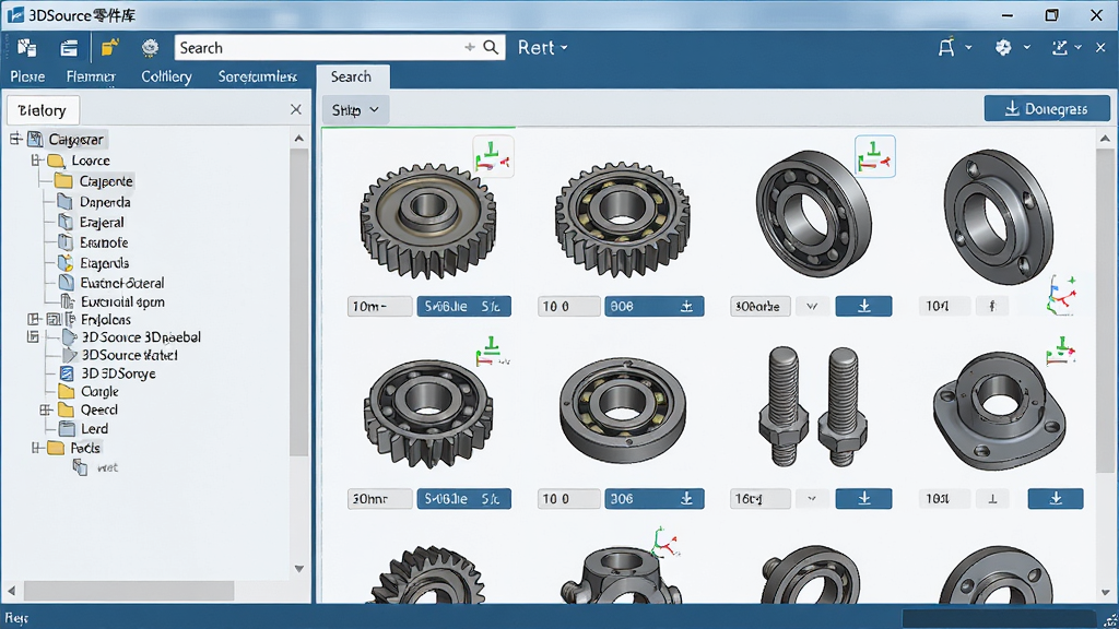 һ��չʾ3DSource��������������ȫ��ͼ���������������������ڣ����Ϊ����Ŀ¼�����Ҳ�Ϊ��ά���ģ��Ԥ������ģ�Ͱ������֡���С���˨�������Ȼ�е��������涥����������Ͳ˵��������岼�����������ÿƼ�����ǳ����ɫ�����רҵ��࣬ϸ�ڰ���ģ������ͼ��������ǩ�����ذ�ť�����ʸ��壬����ɾ����޶���Ԫ��