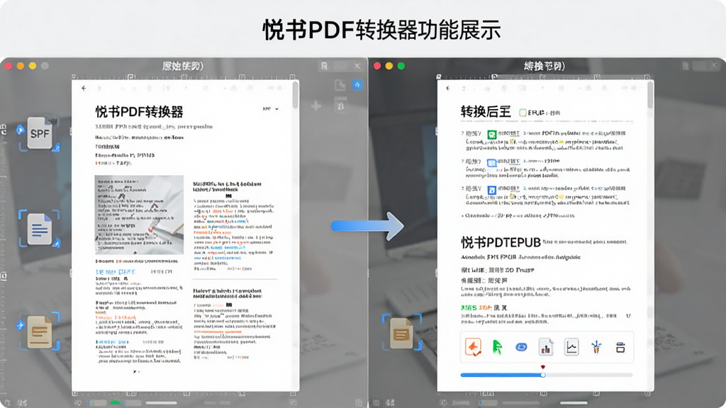����PDFת��������չʾͼ������Ϊת��ǰ��ԱȽ��棬���������ʾԭʼPDF�Ű棬�Ҳ���ʾת�����EPUBЧ�����Ű�������ҷ�������������Լ��ϸ�ڰ�����ʽͼ��ͽ����������ʸ���ɾ����޶���Ԫ��