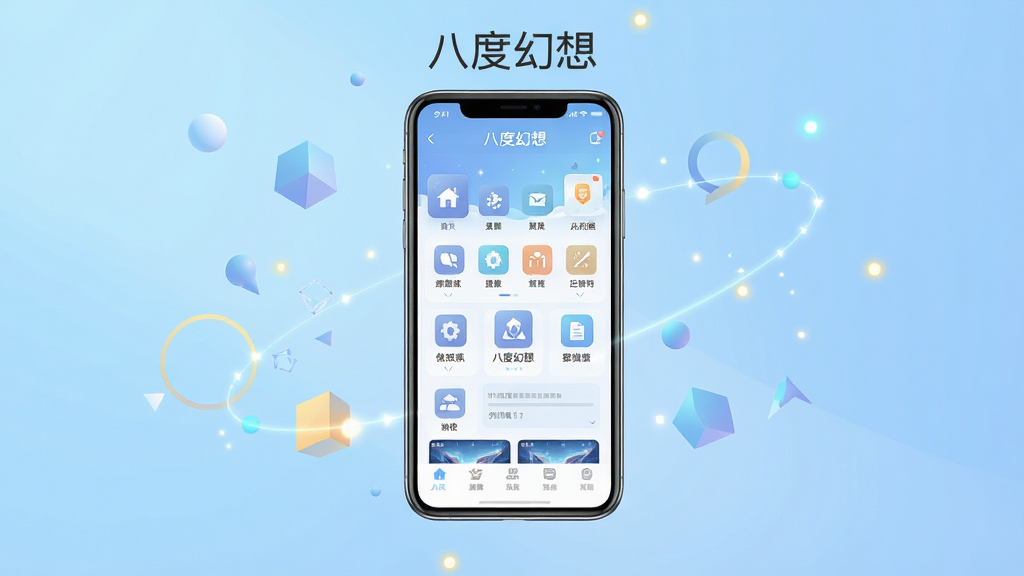 �˶Ȼ���Ӧ��������ȫ��չʾ��������������ֻ���Ļ����Ļ�ڳ��ְ˶Ȼ���Ӧ����ҳ���֣���������ͼ���뵼��������������ǳ��ɫ���䣬��Χ���Ƽ���ͼ������װ�Σ����������¼�Լ���Ű���жԳƣ�ϸ���������������ʸɾ��������޶���Ԫ�أ����������ֱ�ע���˶Ȼ��롱