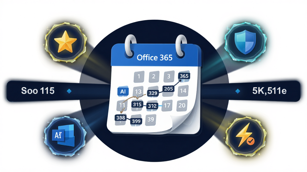 һ��չʾ Office 365 �����Ƴ���������ͼƬ������������һ������ͼ�꣬�����ϱ�עÿ�¸��½ڵ㣬������Χ�����Ű汾�ű�ǩ����������ͼ�꣬�� AI ���ǡ����ơ����磬����ΪԲ�η���״�����Ϊ��Լ�Ƽ��廭��ϸ���������з�ҳЧ��������ͼ���з����Ե������Ϊ���� 4K���ɾ��������޶���Ԫ�ء�