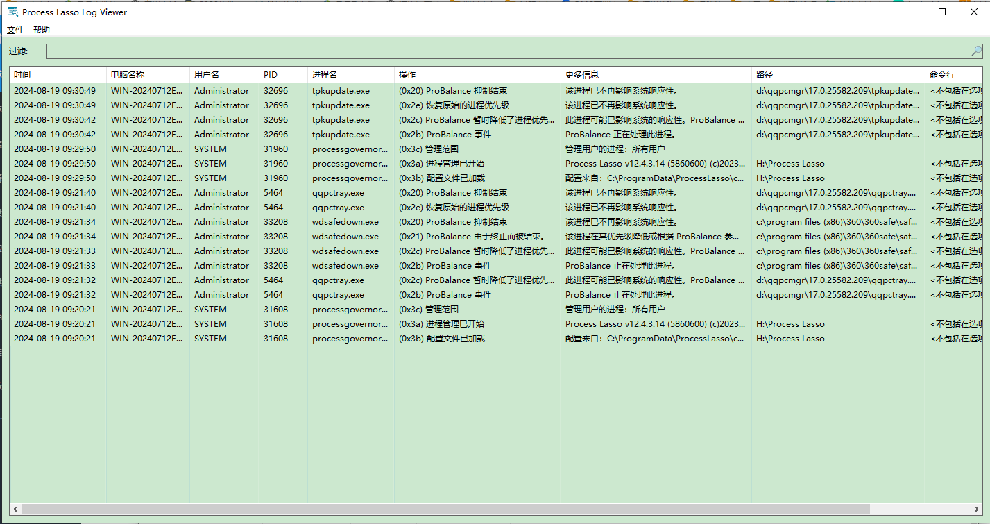 Process Lasso(进程优化工具)截图