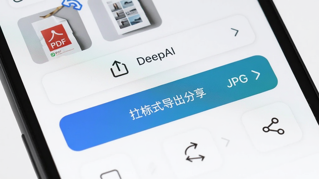 DeepAIɨ�������ʽ������������棬����Ϊ�ֻ���Ļ��ʾPDF��JPG����ѡ�����ͼ�꣬����Ϊ�ֻ�������д���Ű�����չʾ��ʽ��ť������ִ���Լ��ϸ�ڰ����ļ�����ͼ�������ͷ�����ʸ��塢�ɾ����޶���Ԫ��