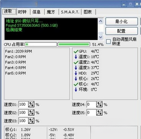 SpeedFan(电脑风扇调速工具)截图