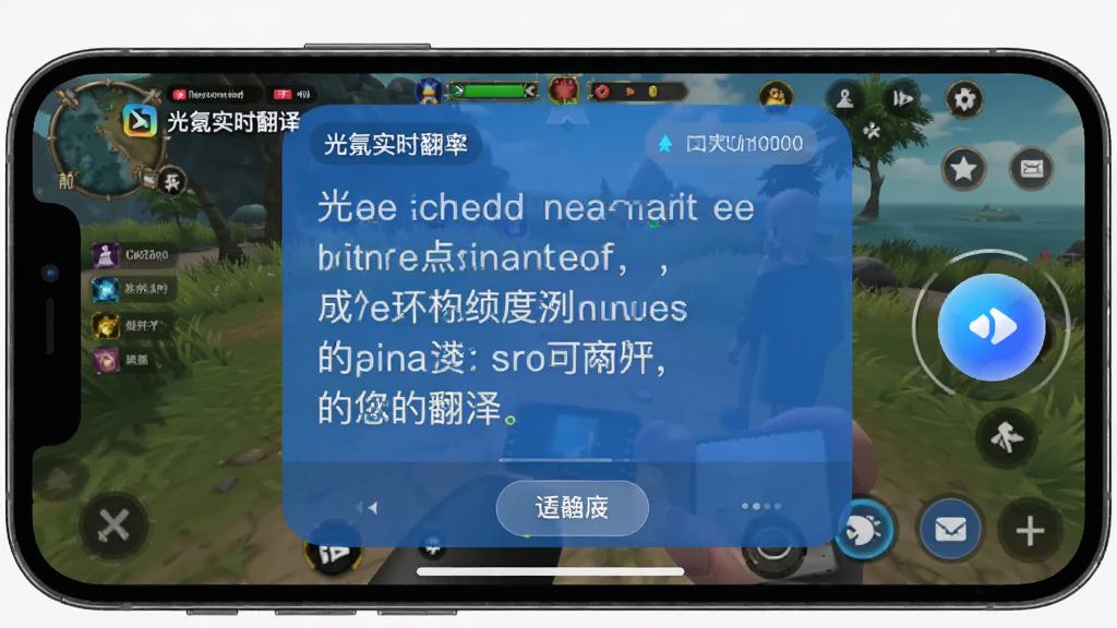 ���ʵʱ����ȫ�����빦����ʾ���ֻ���Ļ��ʾӢ����Ϸ���棬��͸����ɫ���븡�㸲����ԭ���Ϸ���ʾ�������ģ�������λ����Ļ��Ե�������а���