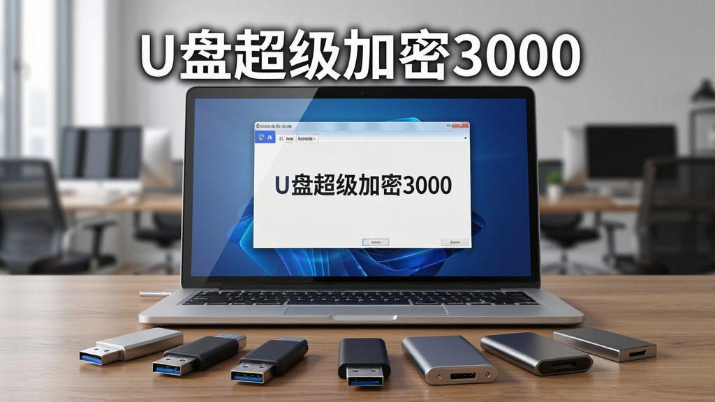 ����չʾһ̨�ʼǱ�������Ļ����ʾ��U�̳�������3000�����н��棬��Ļǰ�����ö����ͬ�ӿڵ�U�̺��ƶ�Ӳ�̣�����Ϊ�黯�İ칫�һ���������Ϊ���Ծ��У��洢�豸���������������棻�Ű�����Ļ�Ϸ������������ƣ����Ϊ����дʵ�磬ϸ�ڰ���������Ļ��΢���⡢U�̽ӿڵĽ������������ľ���ʸУ�����Ϊ4K���壬����ɾ������������Ȼ��