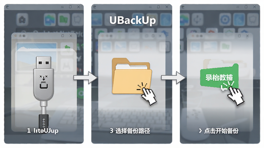 U�̱��ݹ��ߣ�UBackUp��ʹ�ý̳�ʾ��ͼ������չʾ���Զ�����������������ͼ���Ӳ���U�̵�ѡ�񱸷�·���ٵ������ʼ���ݣ�������չʾ�����ֺ������У�����Լ����ϸ�ڰ���U��ͼ�ꡢ�ļ���ͼ��������ʾ�⣬���������ɾ����޶���Ԫ��