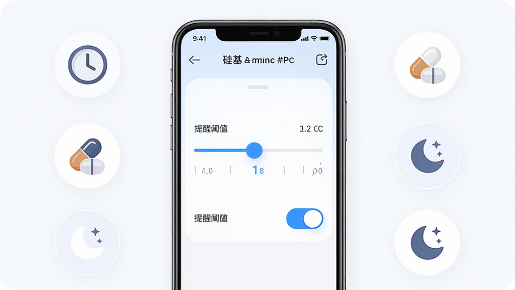 ������н������Ի��������ý��棬����չʾ�ֻ���Ļ�ϵ�������ֵ�����뿪�ذ�ť����Ļ����ʱ��ͼ�ꡢҩ��ͼ�ꡢ����˯��ͼ�꣬����Ϊ�ֻ����С�������ͼ�껷�ƣ��Ű��࣬����������÷磬ϸ�ڰ�����ɫ���������̶ֿȣ����ʸ��壬�ɾ����޶���Ԫ��