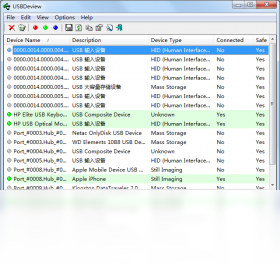 USBDeview 中文版界面截图