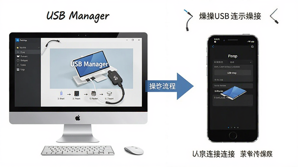 USB Manager ��������ʾ��ͼ�������Ϊ���������֣����Ϊ���Զ���������������裬�Ҳ�Ϊ�ֻ���USB�������ý��棬�м��ü�ͷ���ӣ���Ļ�б�ע 