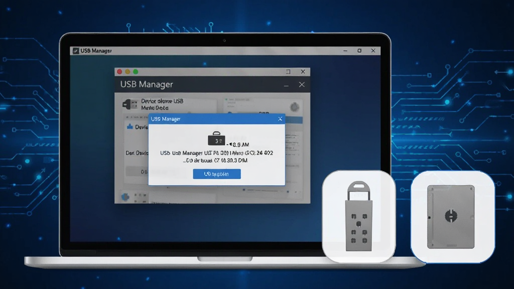 USB Manager ʵʱ��ع���չʾͼ��������һ̨�ʼǱ�������Ļ��ʾUSB�豸���뵯�����ѣ��Ա���U�̺��ƶ�Ӳ��ͼ�꣬����Ϊ�Ƽ�����ɫ��������Ļ����ʾ 