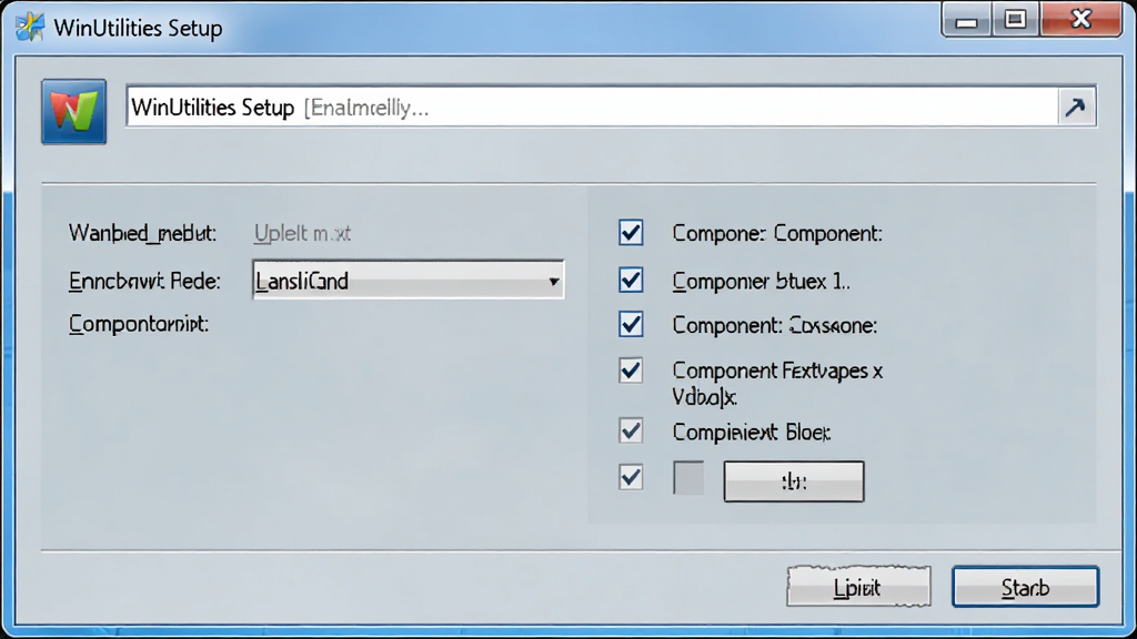 WinUtilities ��װ�򵼽����ͼ������չʾ��װ·��ѡ��������ѡ���棬����Ϊ��׼��Windows��װ�����񣬱�������ʾ��WinUtilities Setup���������������ɾ����޶���Ԫ��