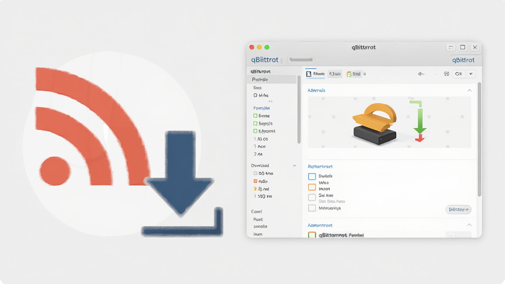һ�ű���qBittorrent RSS�Զ����ع��ܵ�ʾ��ͼ����������һ��RSSͼ�������ؼ�ͷ���Ա���qBittorrent��������ͼ������Ϊǳ��ɫ������ƽ����ϸ�����������ʸɾ����޶�������