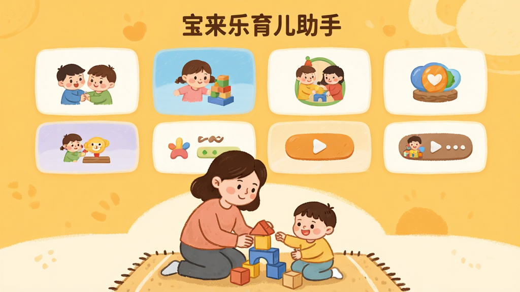��������չʾ���������������֡�����̻�Ƽ�ҳ�棬�������в�ɫ��Ƭ���е�������Ϸͼ��Ͷ��貥�Ű�ť������Ϊů��ɫ���������·���һλ�ҳ����׶��ڵ�̺�����ľ�ĳ����廭�����ֲ����Ϸ���Ƭ�����·������廭�����Ϊ��ܰ��ͨ��ƽ�磬ϸ�ڰ���Բ���ͼ�ꡢ��͵�ɫ�ʹ��ɡ��ֻ��ʸУ������������ɾ����޶���Ԫ��