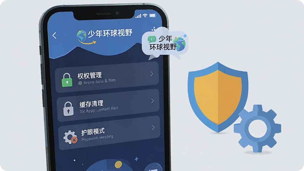 ����չʾһ���ֻ���Ļ��ʾ�����껷����Ұ��APP�����ý��棬��������Ȩ�޹�������������������ģʽ��ѡ��ֻ��Ա��ж��ƺͳ���ͼ�꣬����Ϊǳ��ɫ�����ñ�ƽ����Ʒ��ϸ�ڰ��������껷����Ұ�����ֺ���ʾ���ݣ������������ɾ����޶���Ԫ��