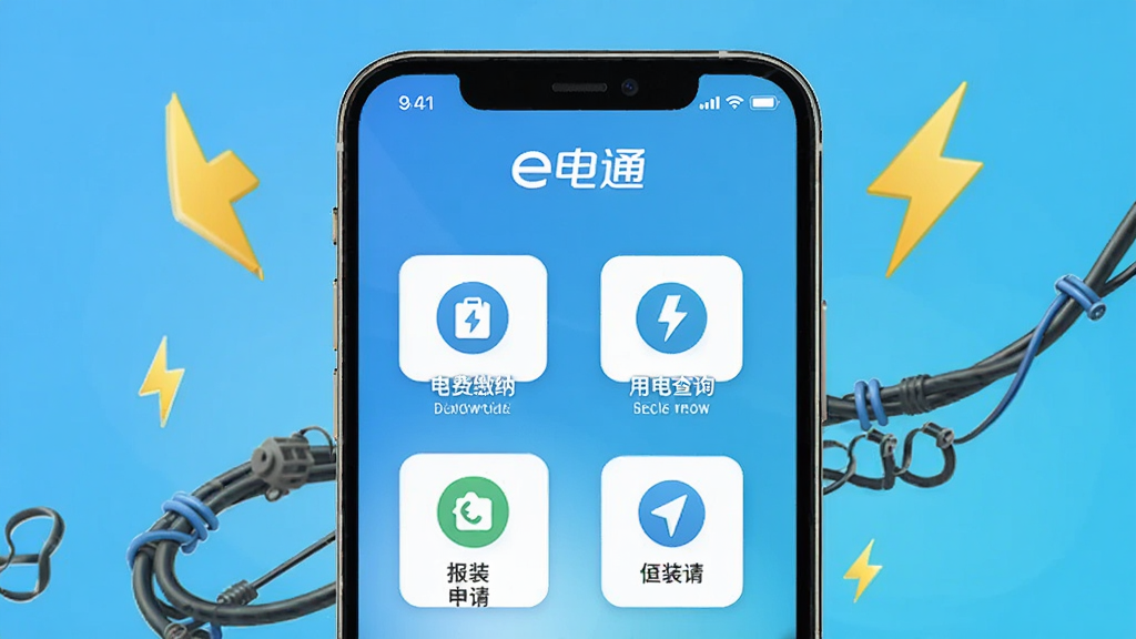 һ��չʾ�����ֻ���Ļ�Ļ��棬��Ļ����ʾ��e��ͨ��APP�������棬�������е�ѽ��ɡ��õ��ѯ����װ����ȹ���ͼ�꣬���������µ���ɫ���䣬�ֻ���Χ��һЩ����Ԫ�ص�װ�Σ���������ź͵��ߣ����������ִ������������ɾ����޶���Ԫ��