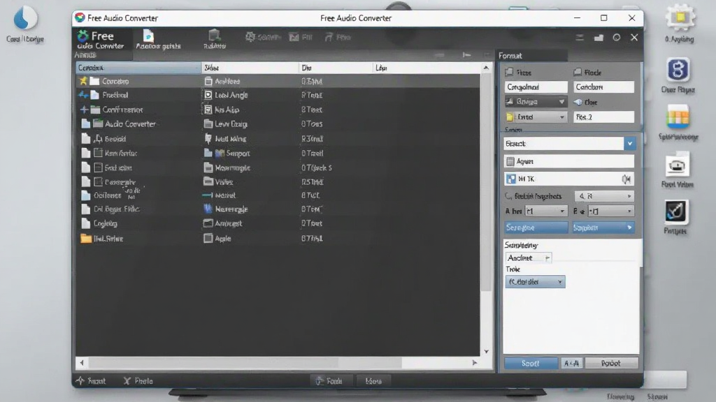 һ��չʾ Free Audio Converter ���������ͼƬ���������������������ڣ������ʾ�ļ��б����Ҳ��Ǹ�ʽѡ����壬����Ϊǳ��ɫ���棬�����Ƽ��У�ϸ�����������ʸɾ����޶���Ԫ�أ�ͼƬ�����ֱ�ע 