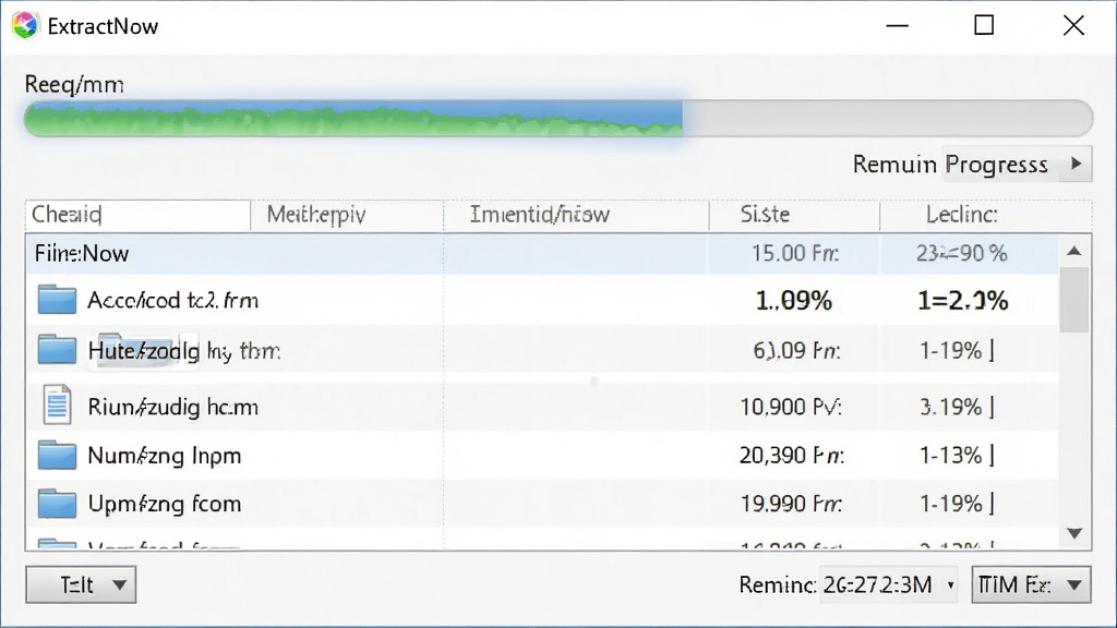 ExtractNow ������ѹ���Ƚ����ͼ������Ϊ���������ļ��б������־�����ʾ���Ű����������Ϊ����������棬ϸ�ڰ����ٷֱ����ֺ�ʣ��ʱ�䣬���ʸ��� �ɾ� �޶���Ԫ��