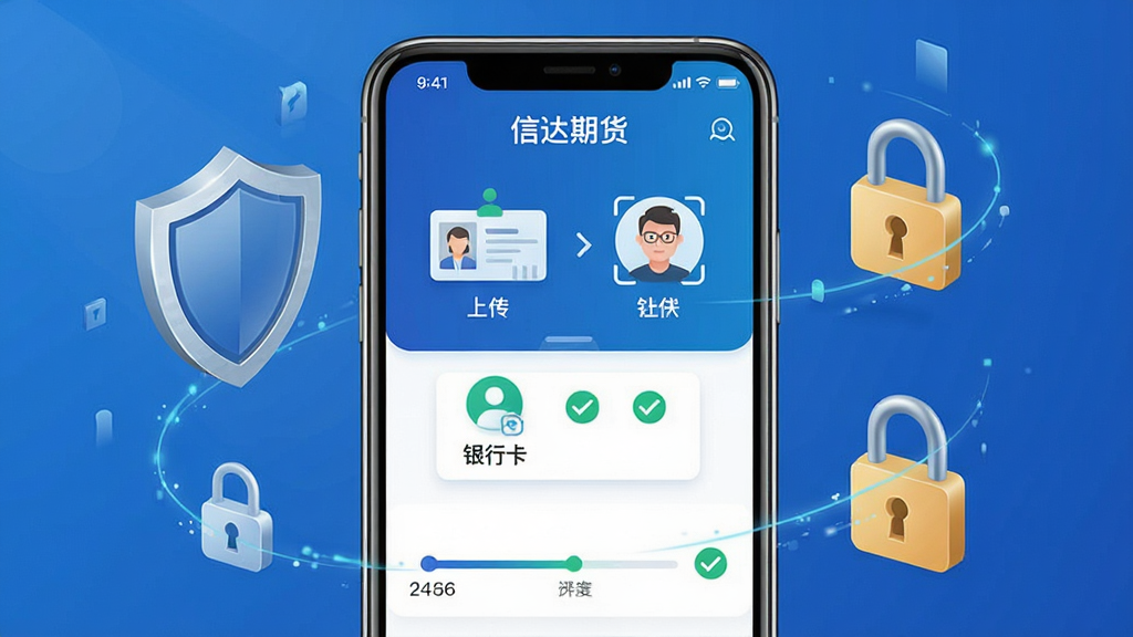 һ��AI���ɵĿ�������ʾ��ͼ�������������ֻ���Ļչʾ�Ŵ��ڻ�app�Ŀ���ҳ�棬��������֤�ϴ�������ʶ�����п��󶨵Ȳ���ͼ�꣬��Ļ��Χ�ж��ƺͰ�ȫ����Ԫ�أ�����Ϊ�ֻ����У����Ϊ��ȫ�ɿ��磬ϸ�ڰ�������������͹�ѡ��ǣ����ʸ���ɾ����޶���Ԫ��