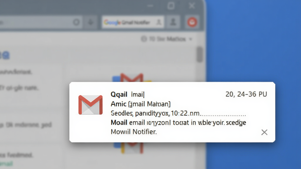 һ��չʾ Google Gmail Notifier ʵʱ���ѹ��ܵ�ͼƬ�������ǵ�����Ļ�ϵ��������ʼ�֪ͨ���ݣ�������������ʾ���������ơ��ʼ������ժҪ���֣��Ա��� Gmail �ĺ�ɫ�ŷ�ͼ�ꡣ����Ϊ��Ļ����ƫ���½ǣ��Ű��࣬���Ϊ��ƽ�� UI ��ƣ�ϸ�ڰ���֪ͨ��Ӱ��ʱ����͹رհ�ť�����ʸ��壬�ɾ����޶���Ԫ�ء�
