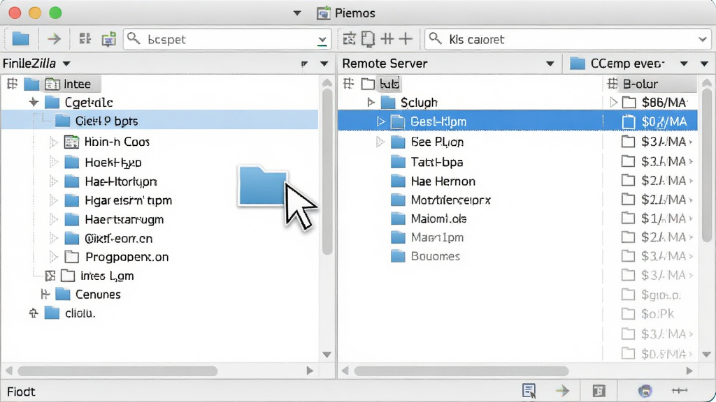 FileZilla ˫���ļ��������棬���Ϊ����Ŀ¼�����Ҳ�ΪԶ�̷�����Ŀ¼�������������ק�ļ�����ൽ�Ҳ࣬��������ˬ����ɫѡ�и��������廭�ʣ��ɾ�����