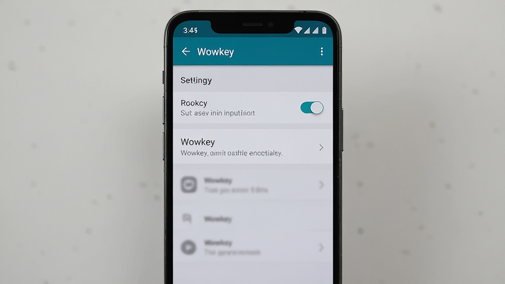 һ��չʾWowkey���ֻ��������������뷨�Ĳ�������ͼ������Ϊ�ֻ���Ļ��ʾ���뷨�������棬����Ϊ�������У��Ű�������ذ�ť��