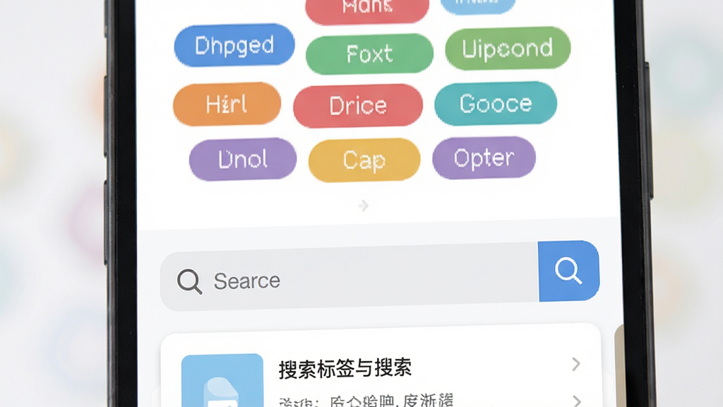 ����ͨ���ܱ�ǩ���������棬����չʾ�ֻ���Ļ��д����Ļ�ϰ벿��Ϊ��ɫ��ǩ�ƣ��°벿��Ϊ����������������б������������зŴ�ͼ�꣬���ֲ������·ָͼ�����Ϊ���±�ƽ����ƣ�ϸ�ڰ�����ǩ��Բ�Ǿ�������������Ŀ�Ƭʽ���У������������ɾ����޶���Ԫ��